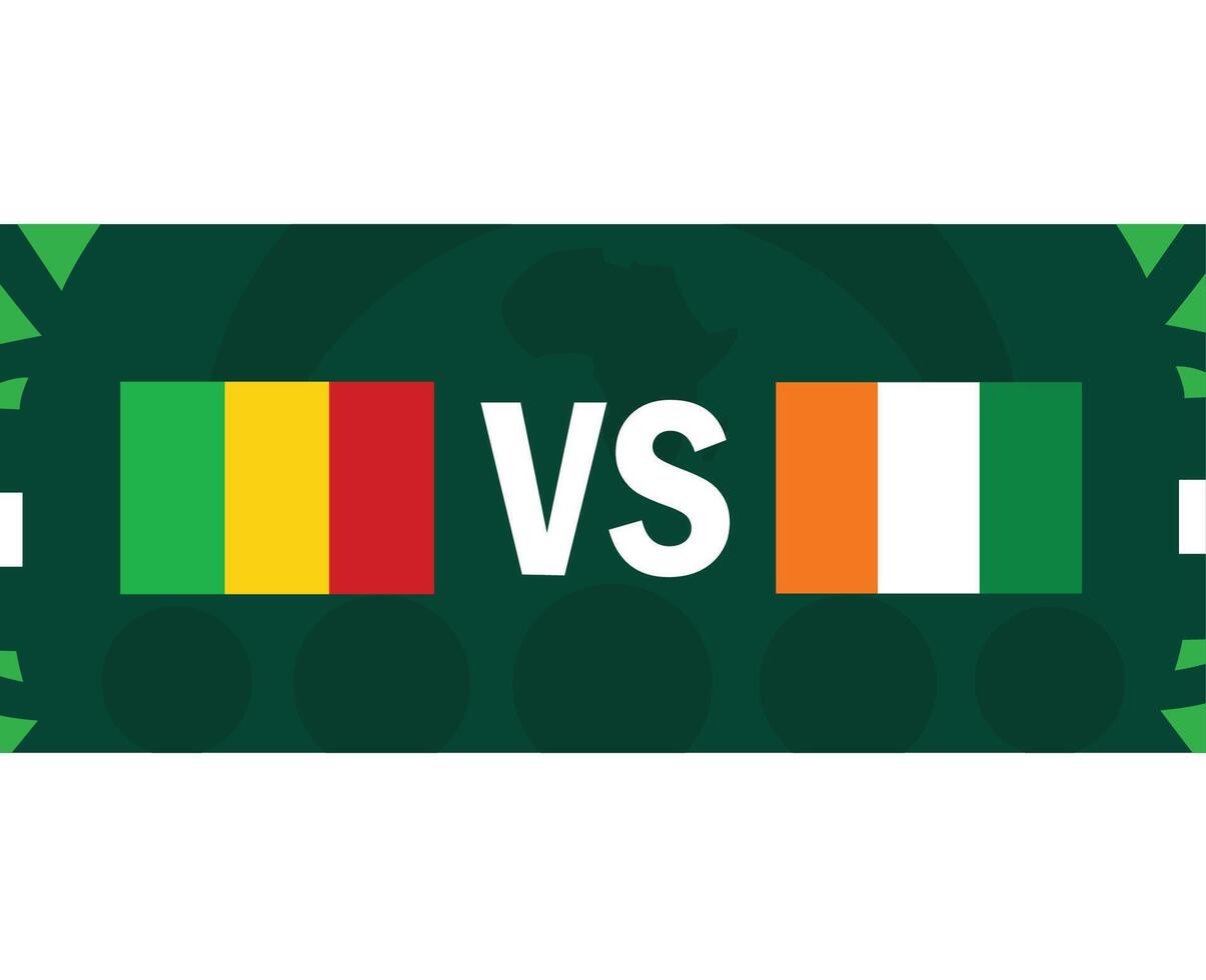 mali e marfim costa Combine bandeiras emblemas africano nações 2023 equipes países africano futebol símbolo logotipo Projeto vetor ilustração