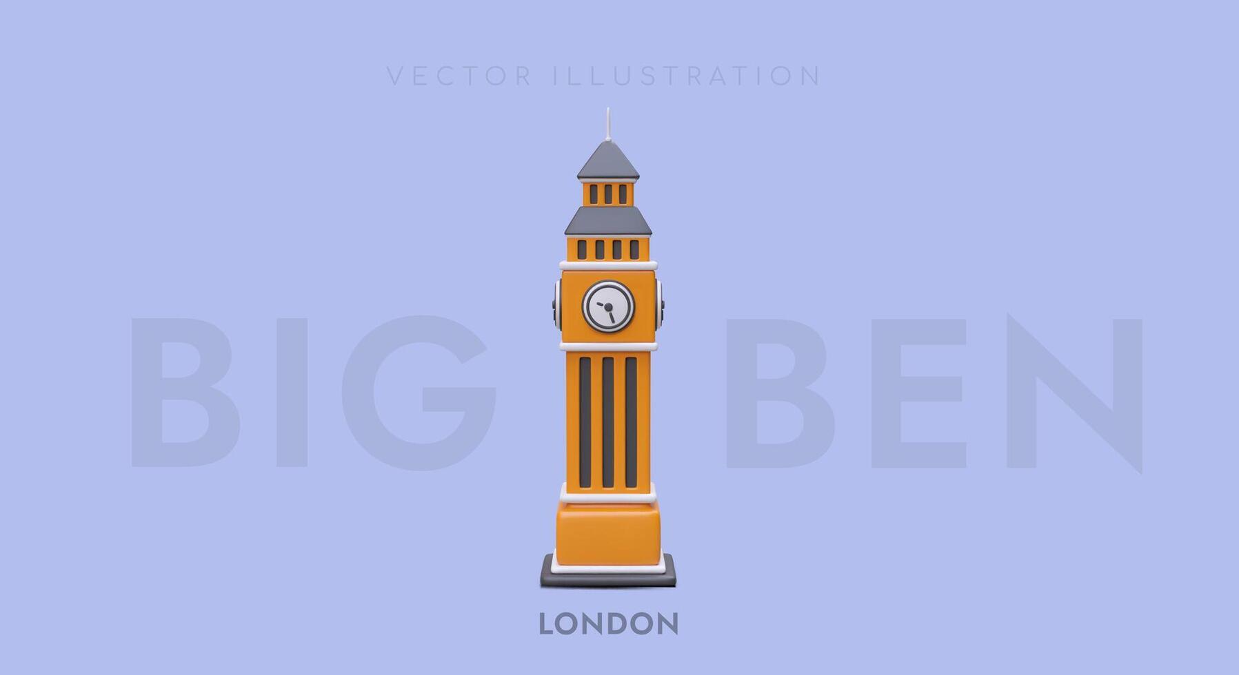 3d realista grande ben. rede poster para viagem empresa. viagem Europa, Londres Tour conceito vetor