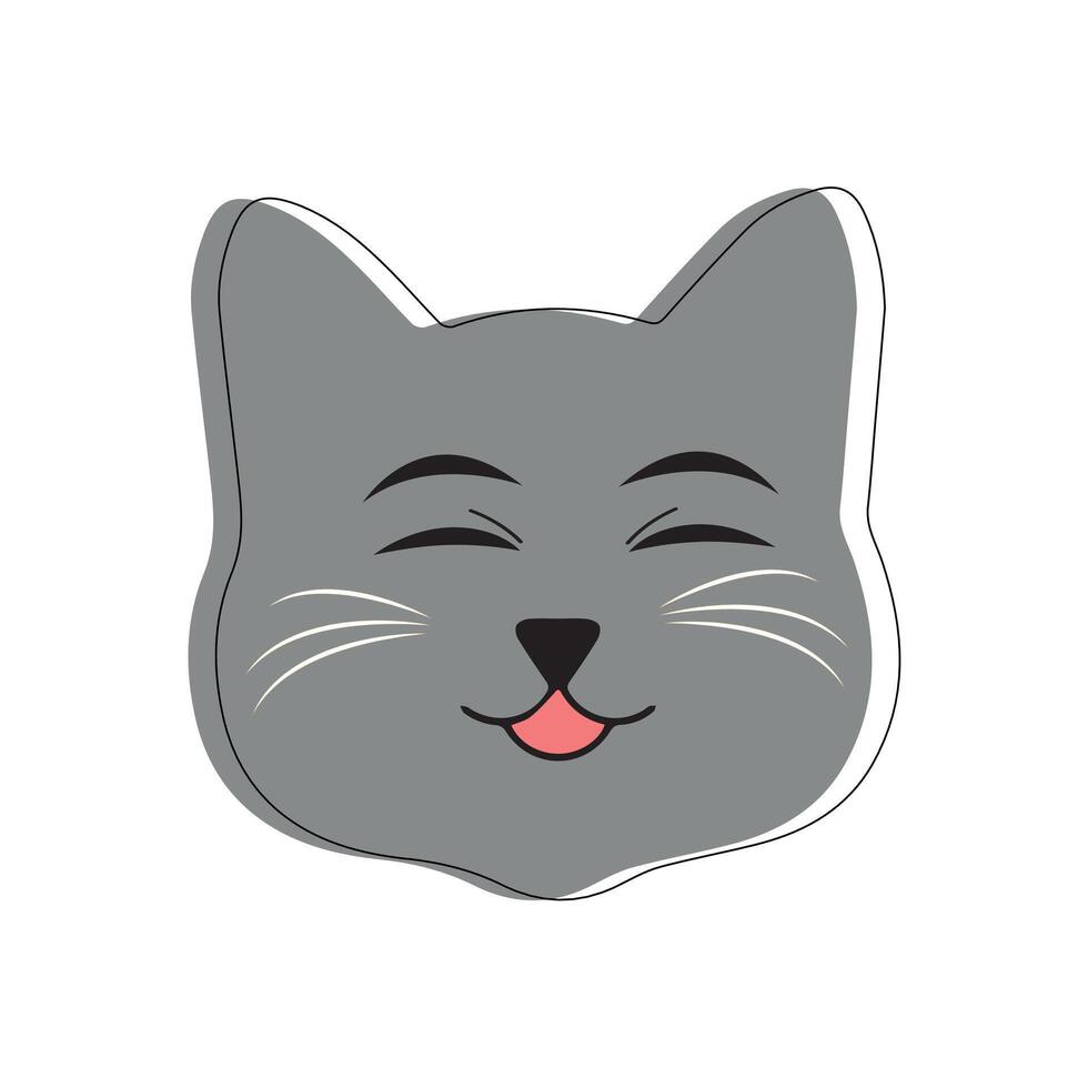 gato animal cabeça face ícone, vetor ilustração do engraçado desenho animado gatos, gato face com vários expressões e padrões vetor ilustração plano Projeto. eps 10