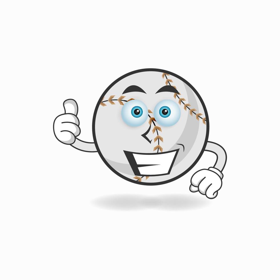 personagem de mascote de beisebol com expressão de sorriso. ilustração vetorial vetor
