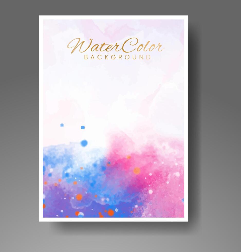 cartões com fundo aquarela. design para sua capa, data, cartão postal, banner, logotipo. vetor