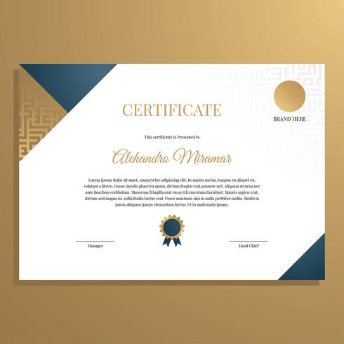 Elegante modelo de certificado vector