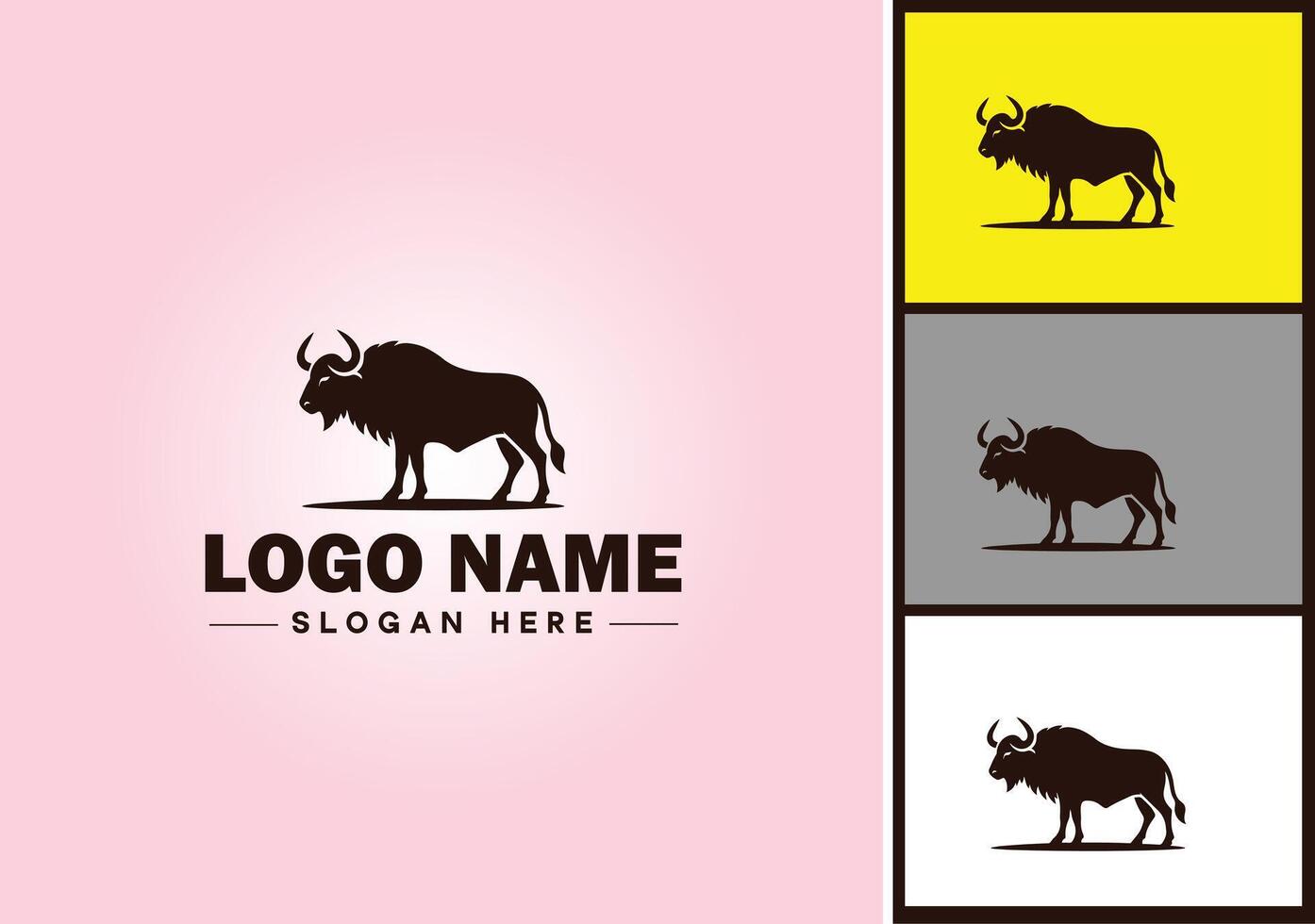 búfalo logotipo vetor arte ícone gráficos para o negócio marca ícone búfalo logotipo modelo