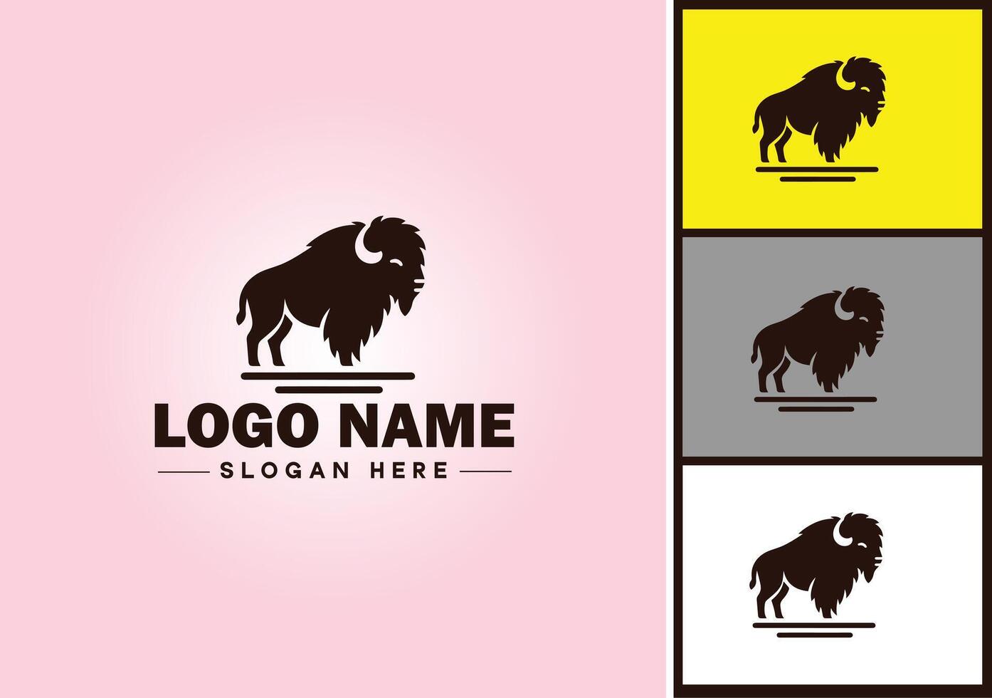 búfalo logotipo vetor arte ícone gráficos para o negócio marca ícone búfalo logotipo modelo