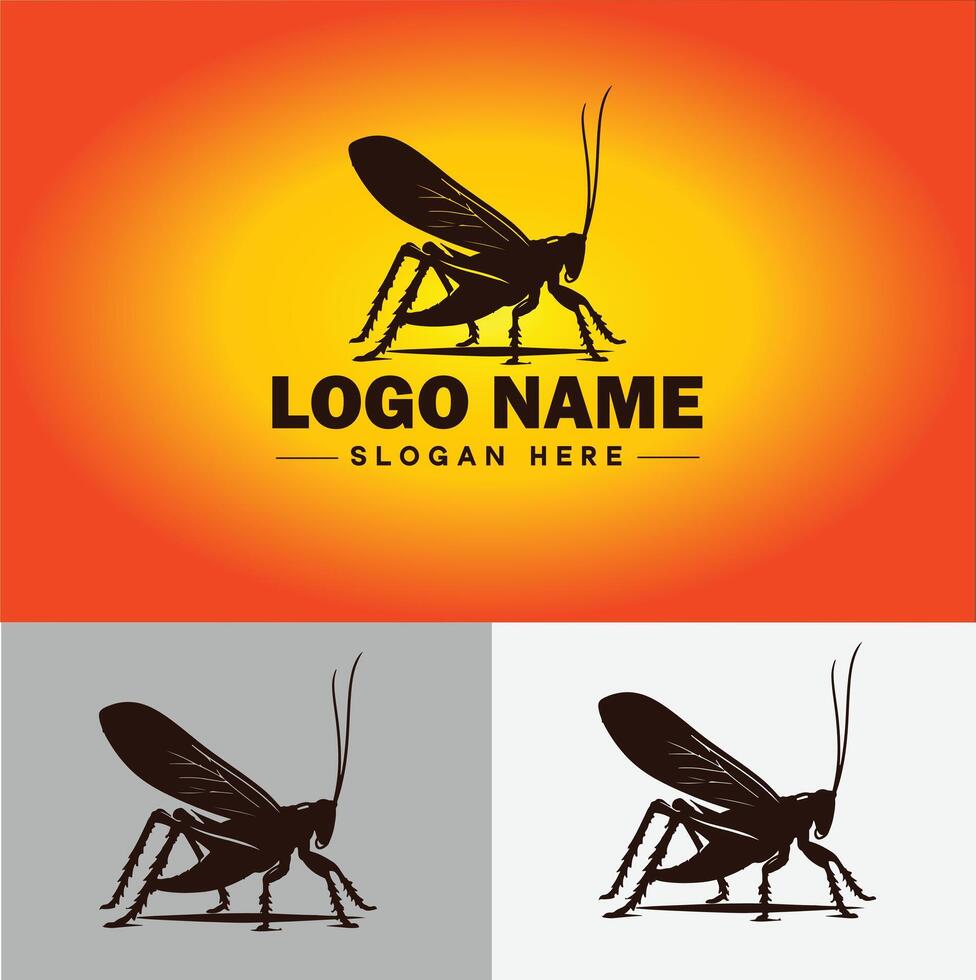 katydid logotipo vetor arte ícone gráficos para o negócio marca ícone katydid logotipo modelo