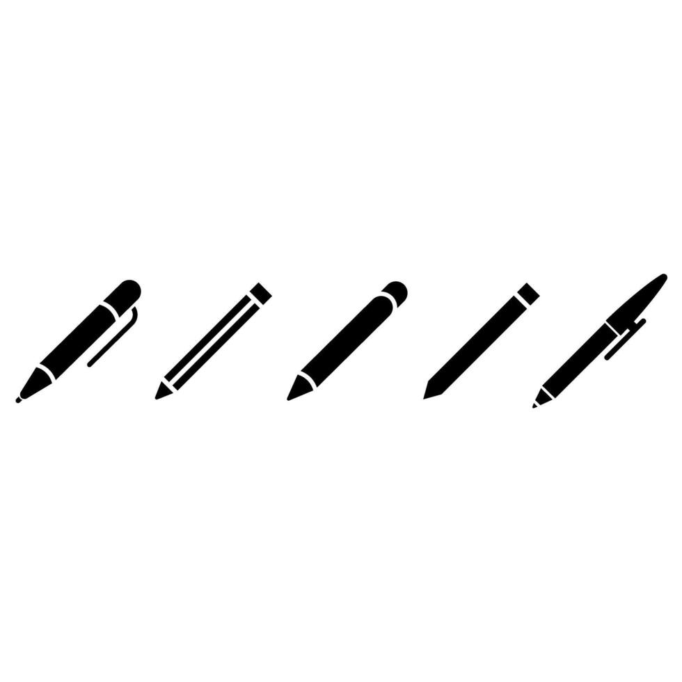 lápis ícone vetor definir. caneta ilustração placa coleção. escrever símbolo ou logotipo.