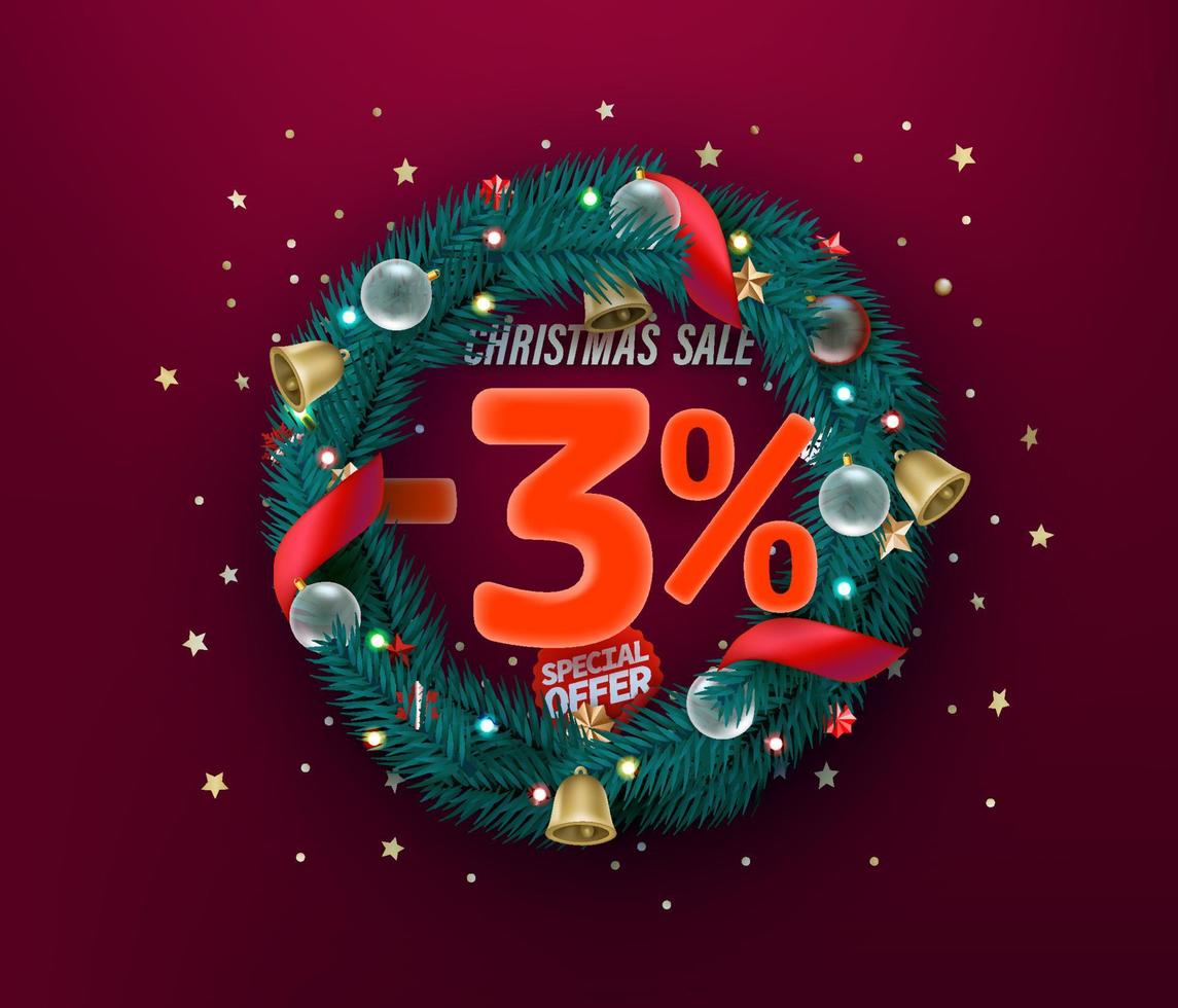 banner de promoção de vetor de oferta especial de venda de Natal.