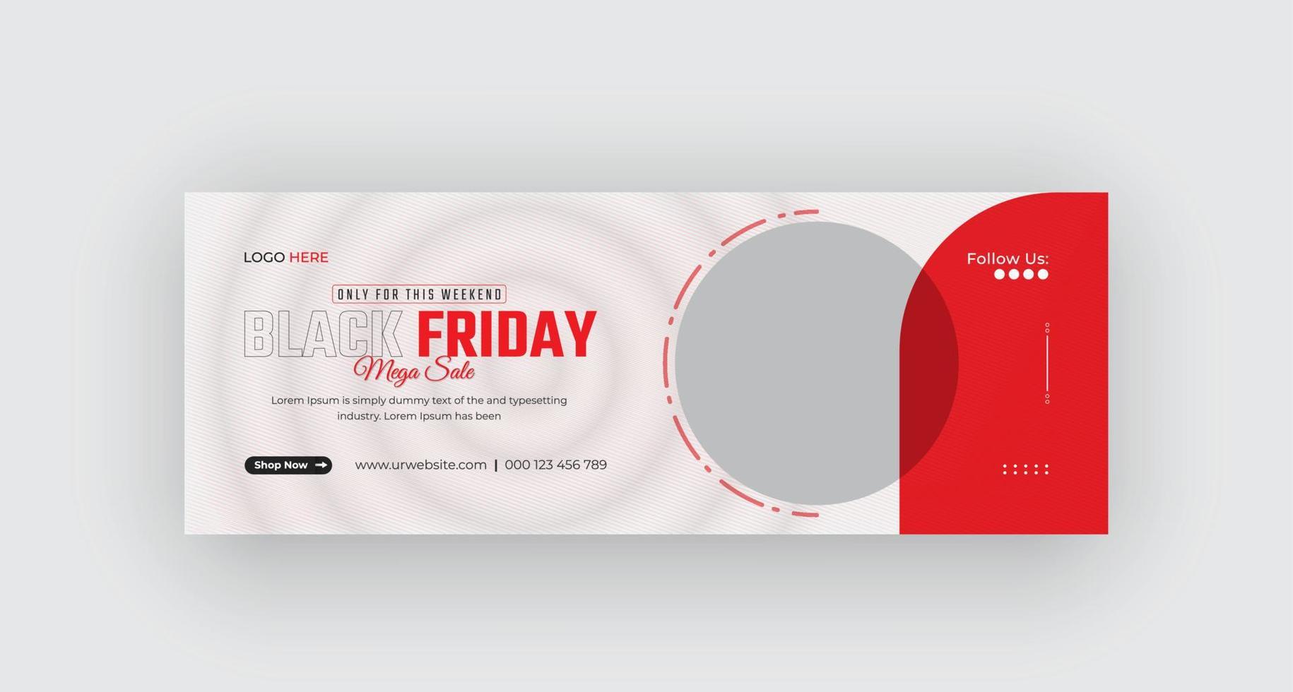 black friday timeline cover venda de fim de semana design de banner de mídia social download profissional vetor
