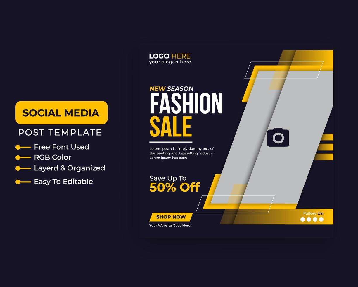 criativo moda venda banne mídia social post e web banner design pro download vetor