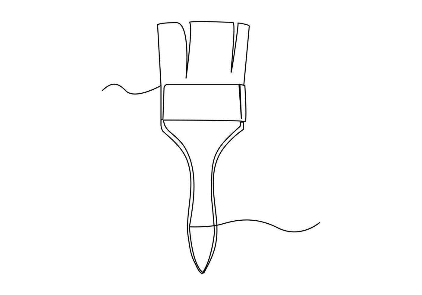 pintura escova dentro contínuo 1 linha desenho. artístico escovas e pintura paleta 1 linha desenhando vetor ilustração isolado em branco fundo