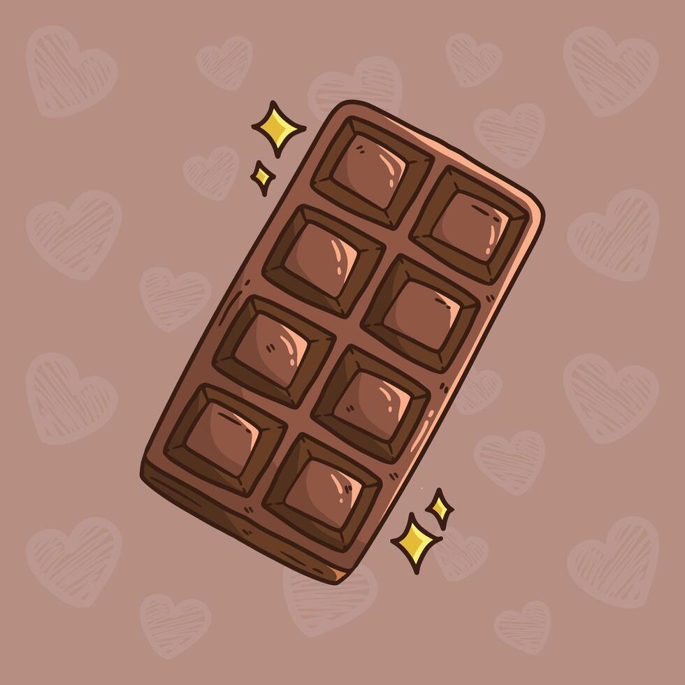 desenho animado vetor ilustração do chocolate bar. namorados vetor ilustração. mão desenhado vetor ilustração