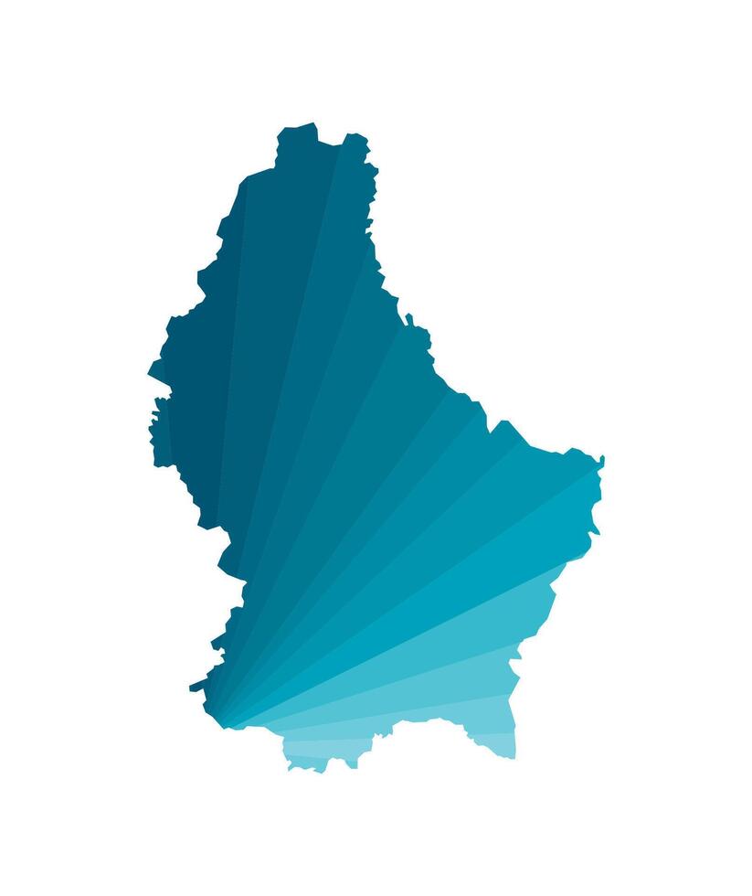 vetor isolado ilustração ícone com simplificado azul silhueta do Luxemburgo mapa. poligonal geométrico estilo. branco fundo.