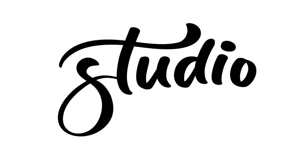 Mão de vetor desenhado rotulação palavra Studio