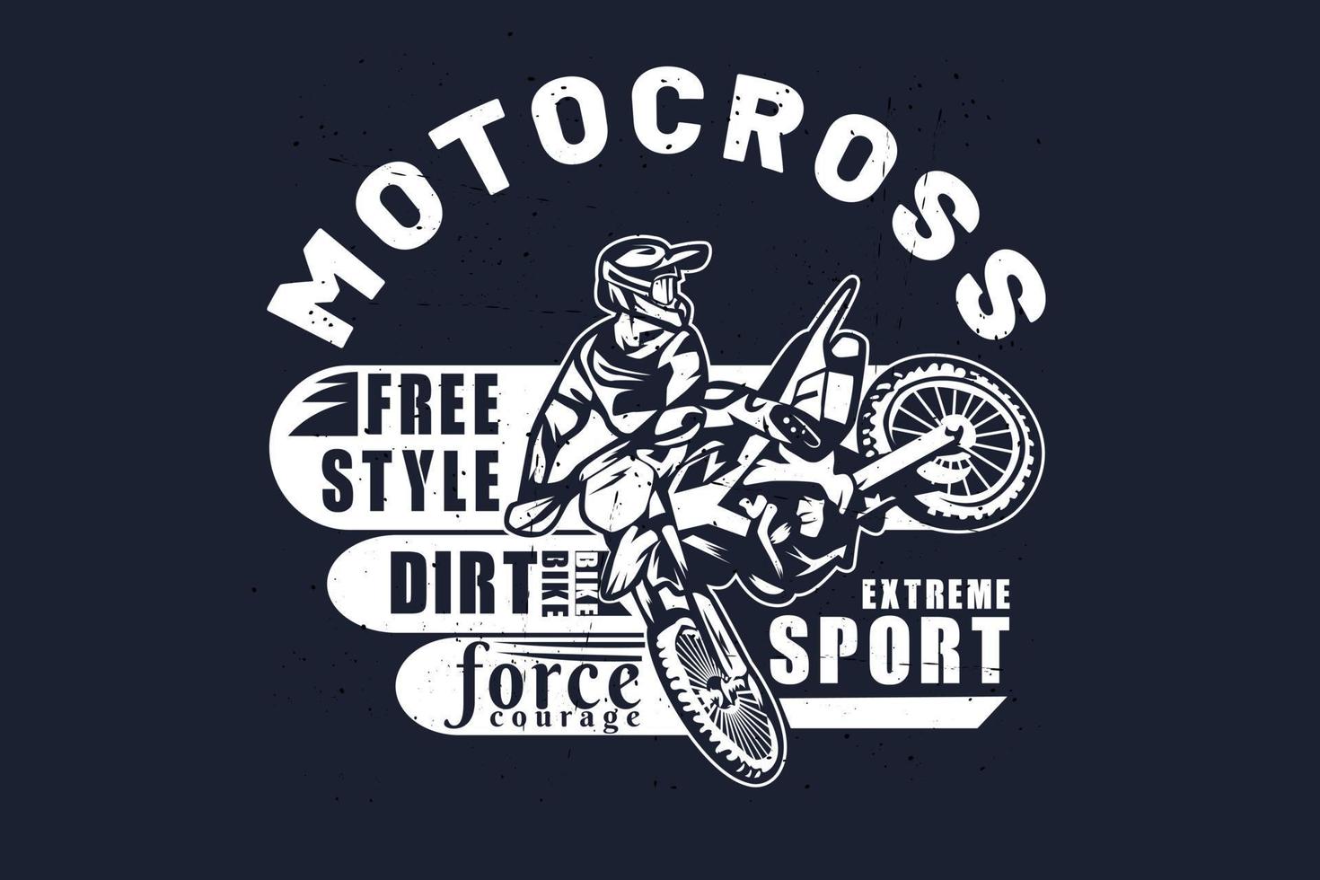 design de silhueta de estilo livre de esporte radical de motocross vetor