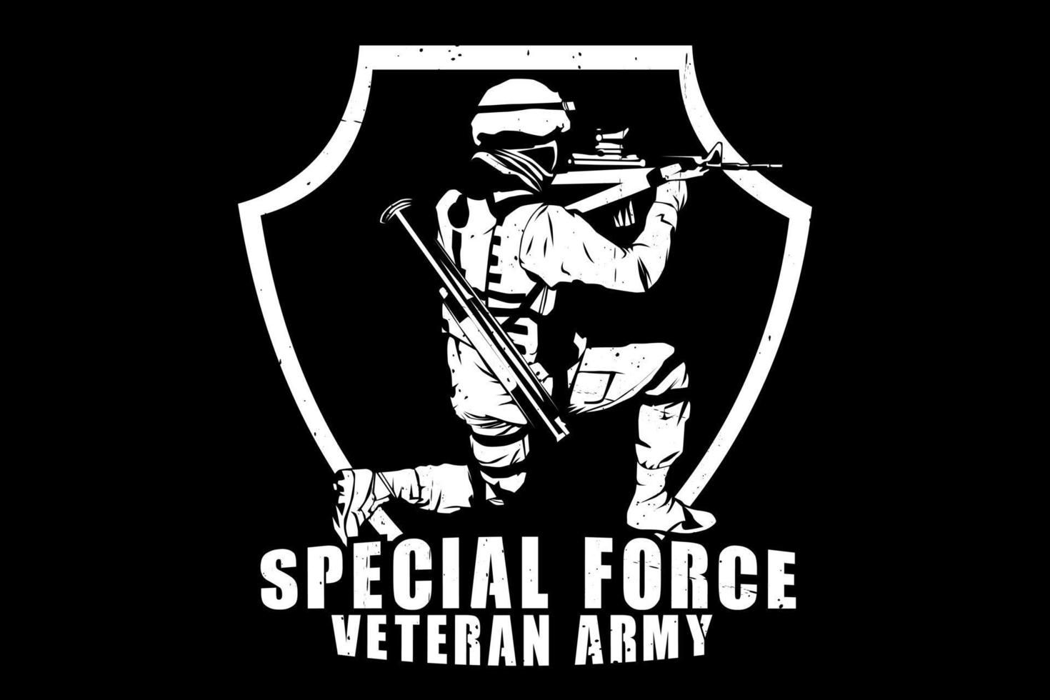 design de silhueta do exército veterano de força especial vetor