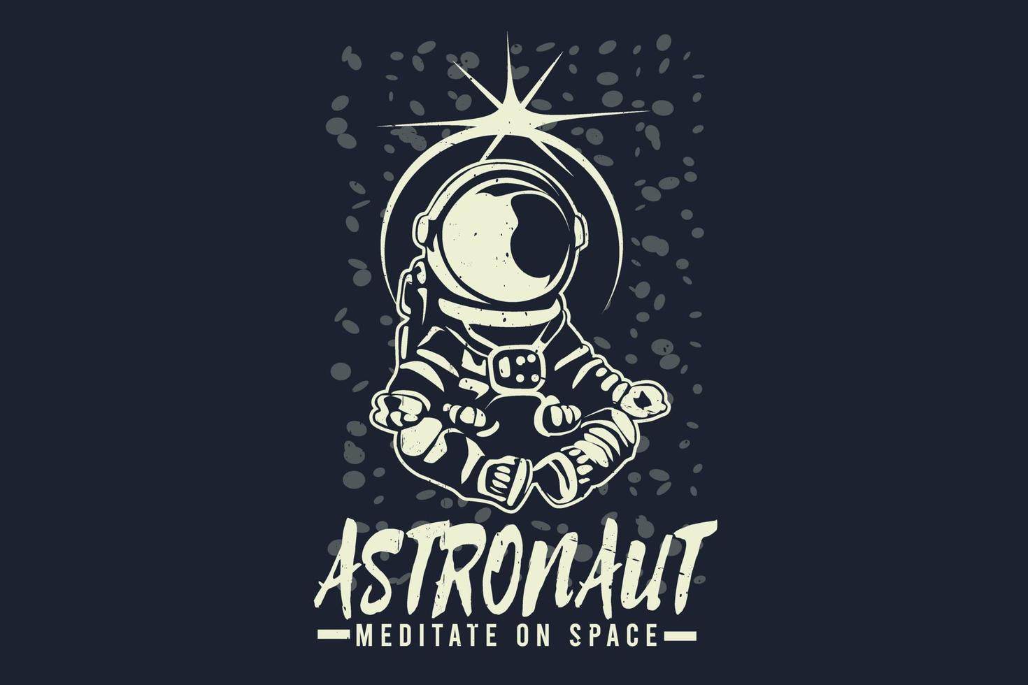 astronauta medita no design da silhueta do espaço vetor