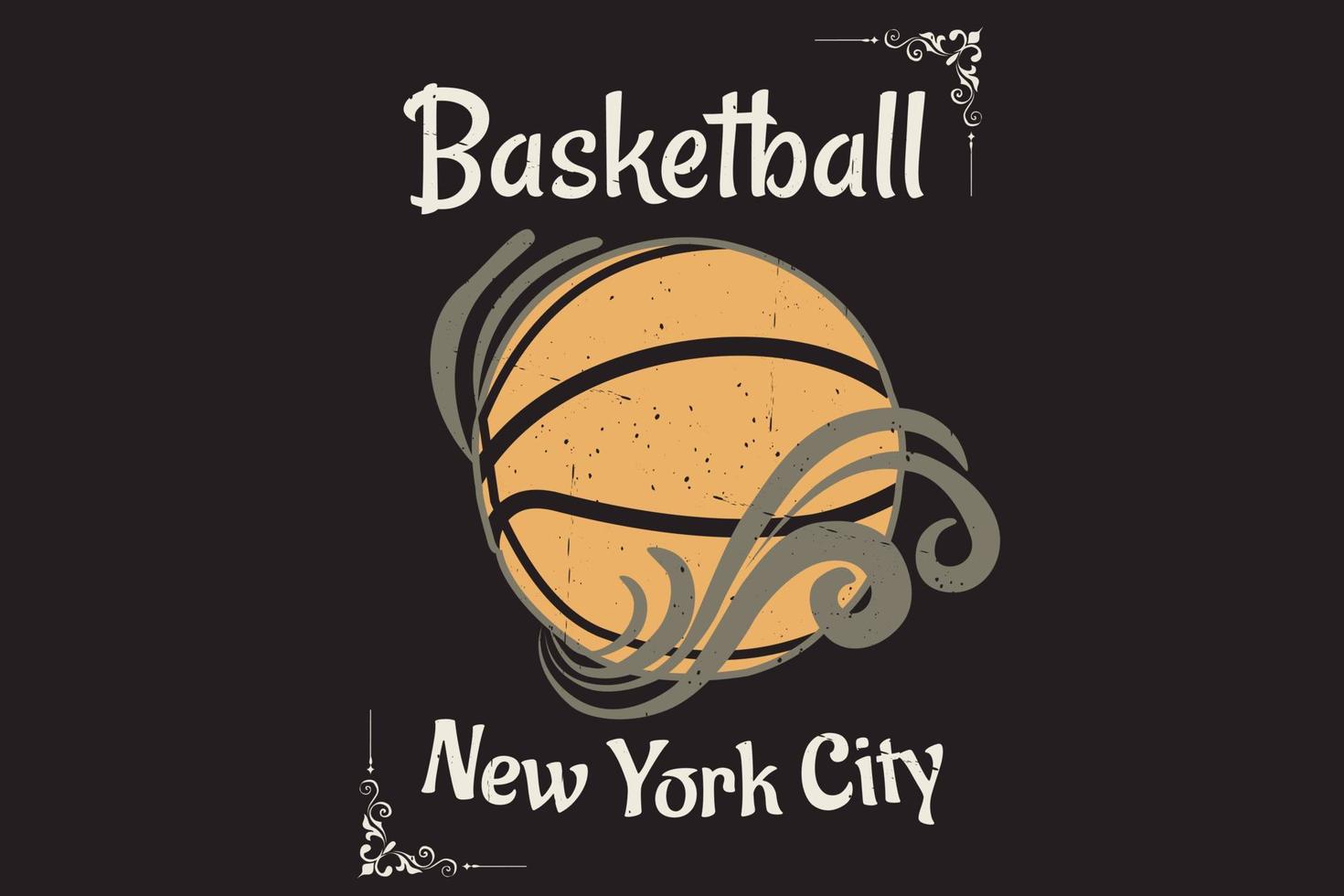 desenho da silhueta da cidade de basquete em nova york vetor