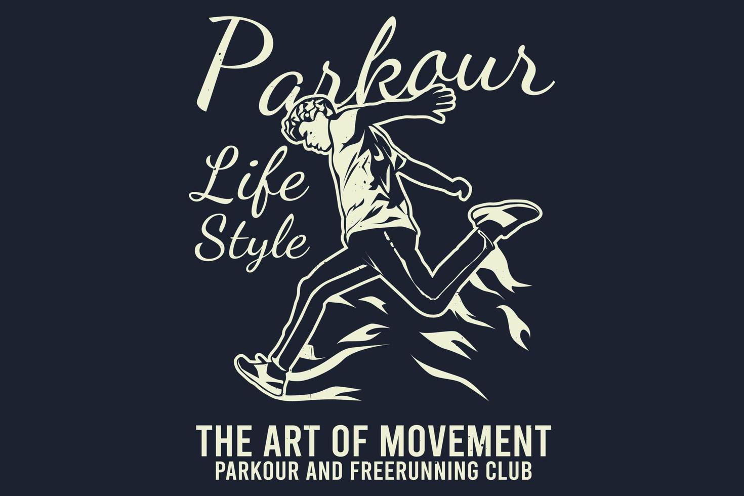 parkour life style a arte do movimento desenho de silhueta vetor