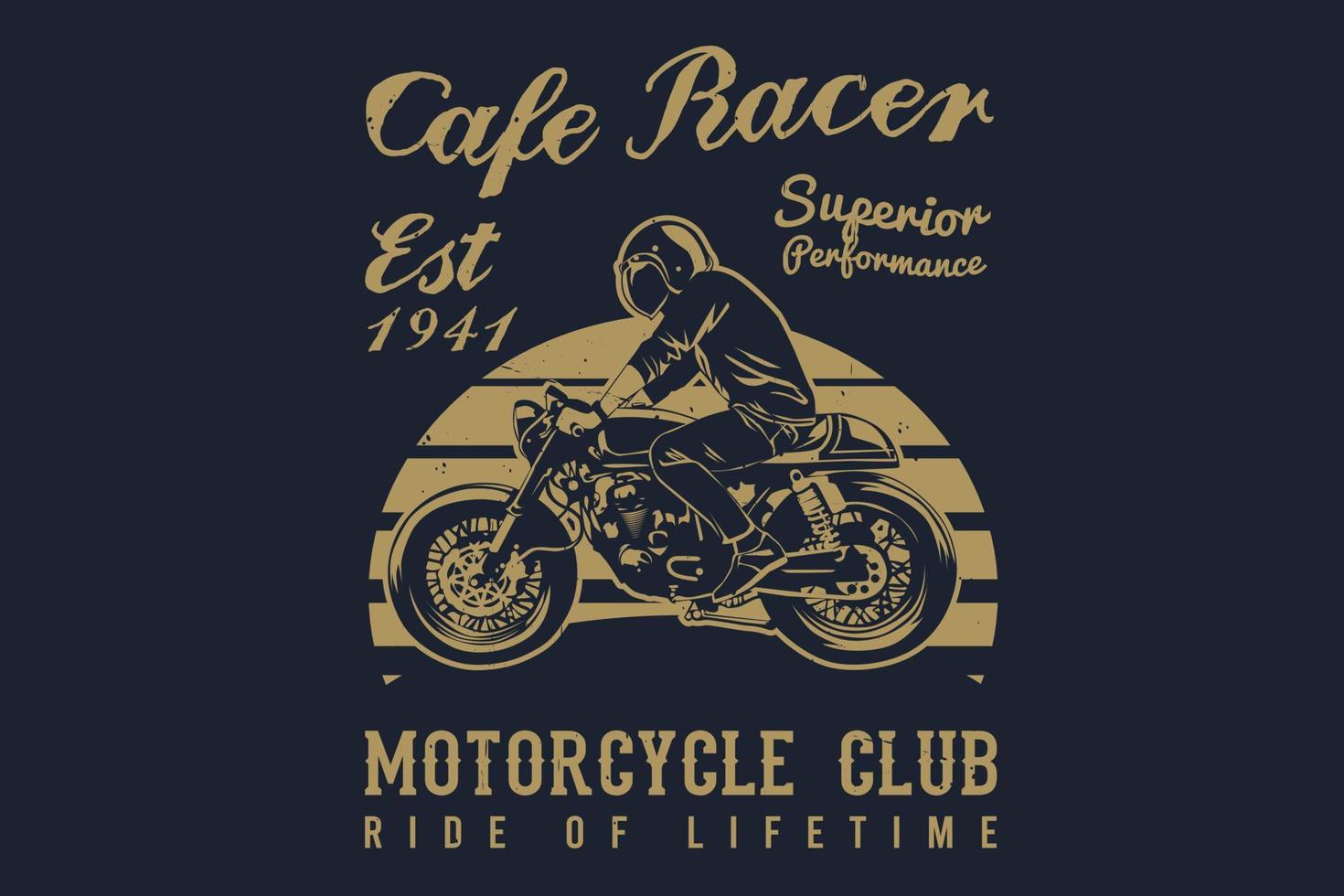 design de silhueta de motoclube de desempenho superior cafe racer vetor