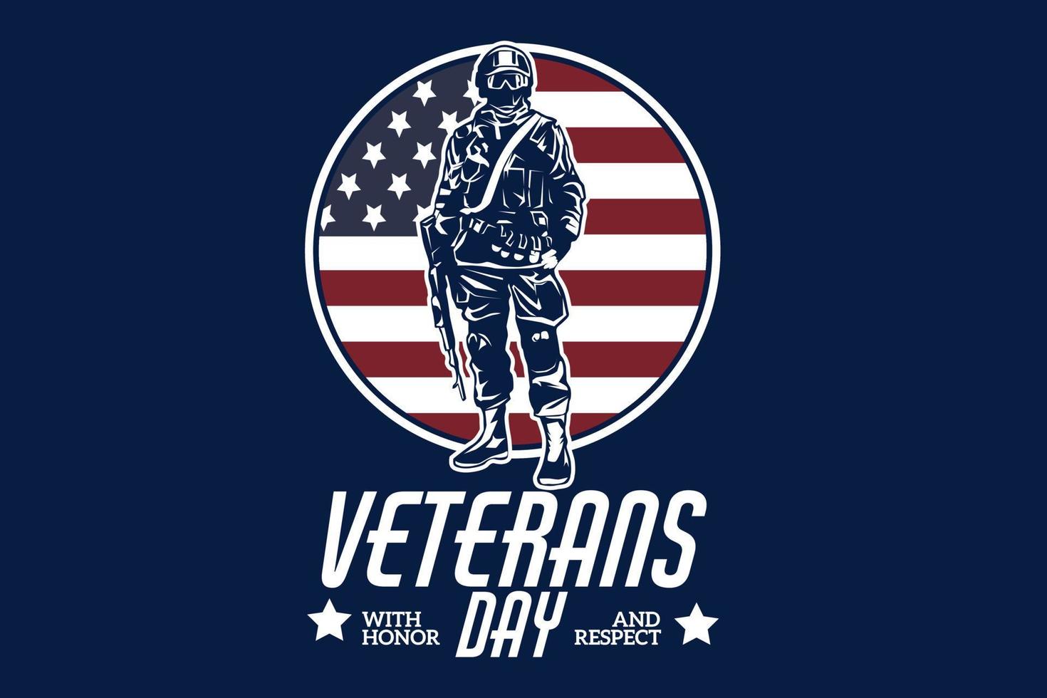 dia dos veteranos com design de silhueta de honra e respeito vetor