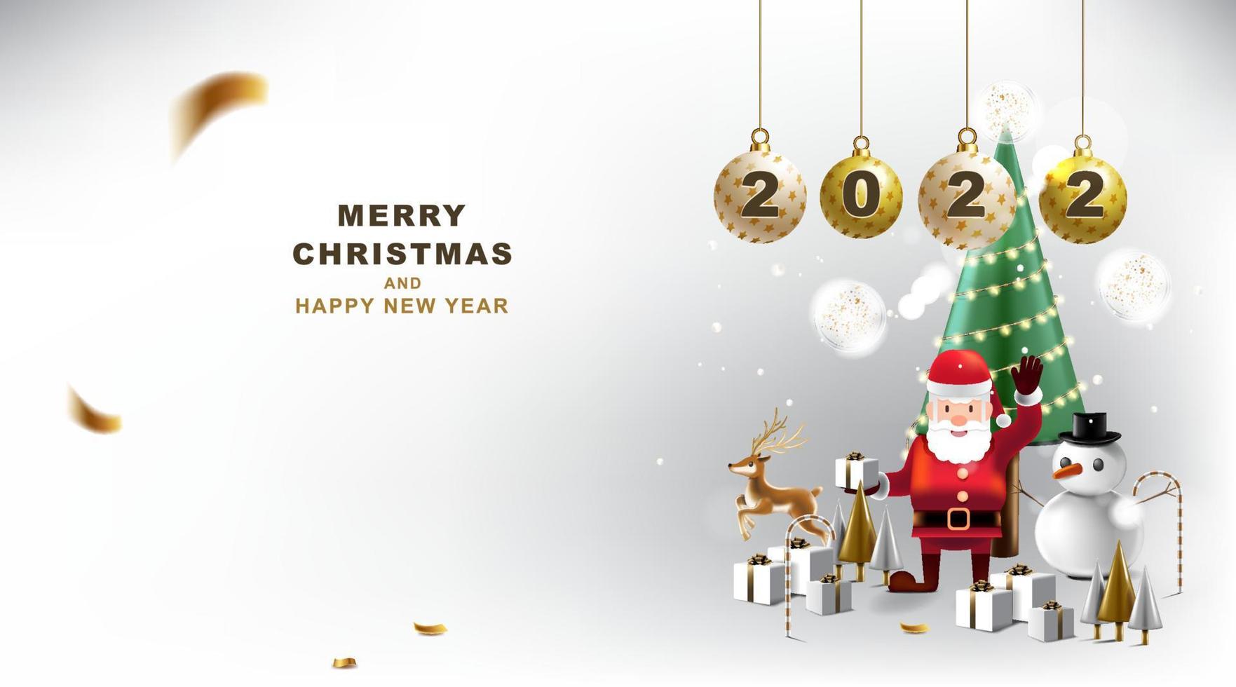 banner de feliz natal e feliz ano novo com decoração para festival de natal. vetor