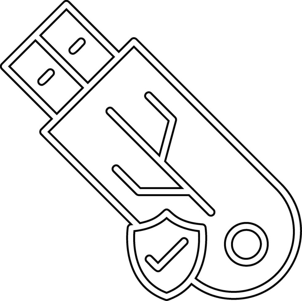 USB seguro vecto ícone vetor