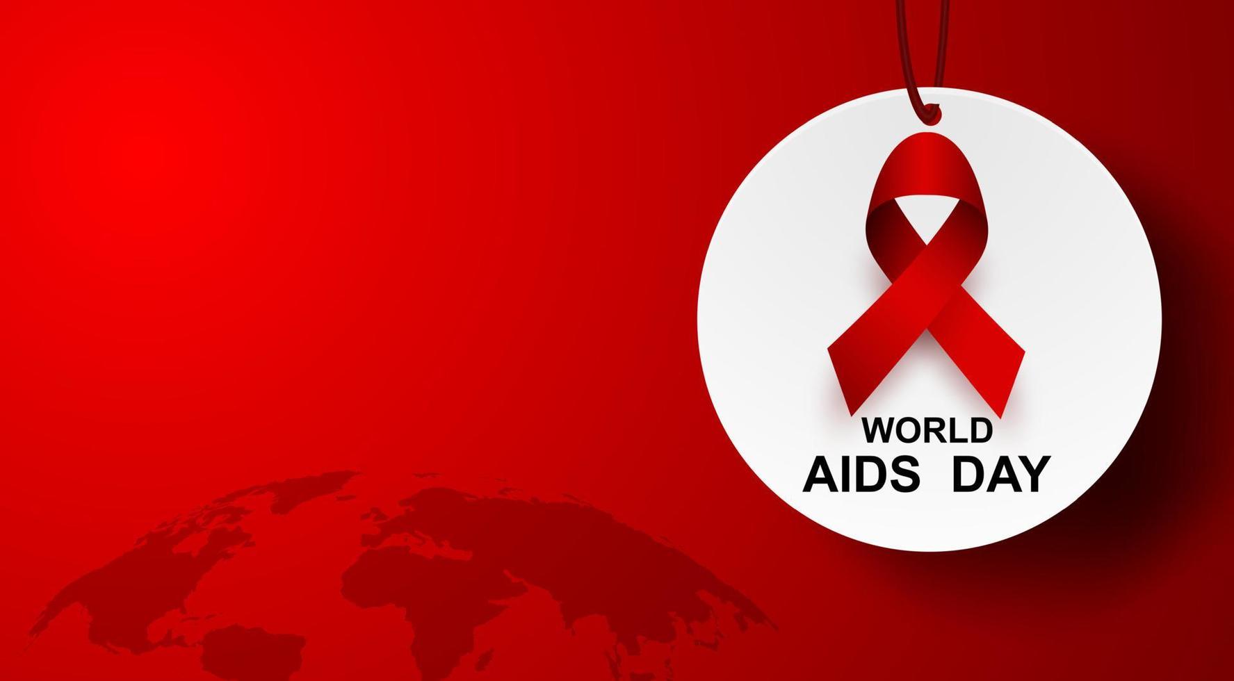 ajuda o mês da conscientização. conceito do dia mundial da aids. design com fita vermelha. vetor. vetor