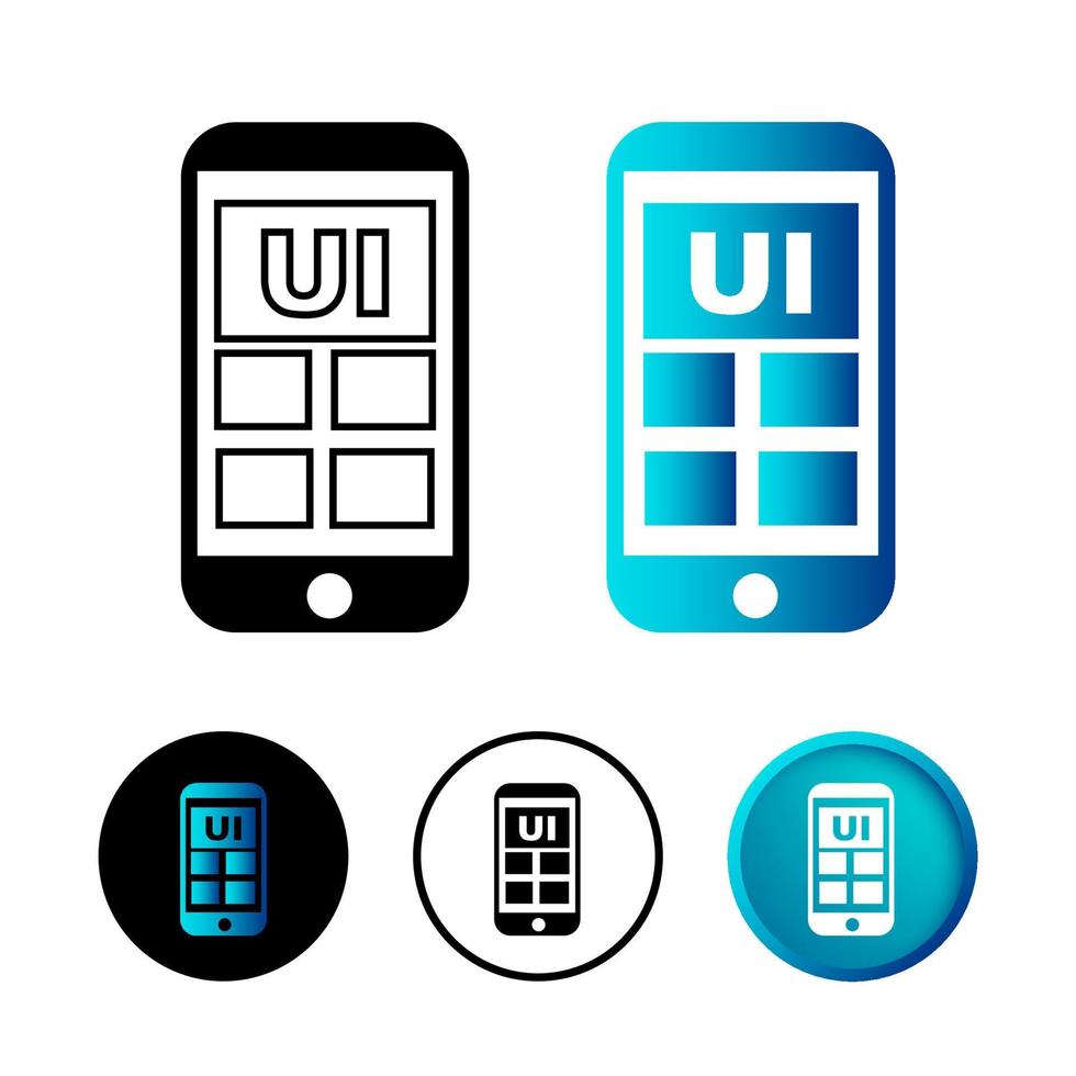 ilustração abstrata do ícone da interface do usuário móvel vetor