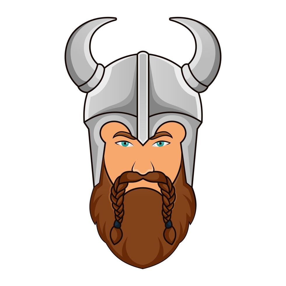 poderoso viking Guerreiro cabeça mascote vetor