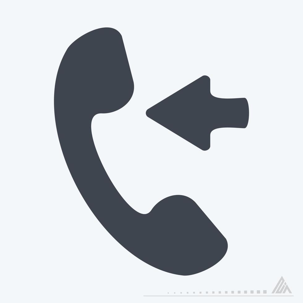ícone de telefone entrando - estilo glifo vetor