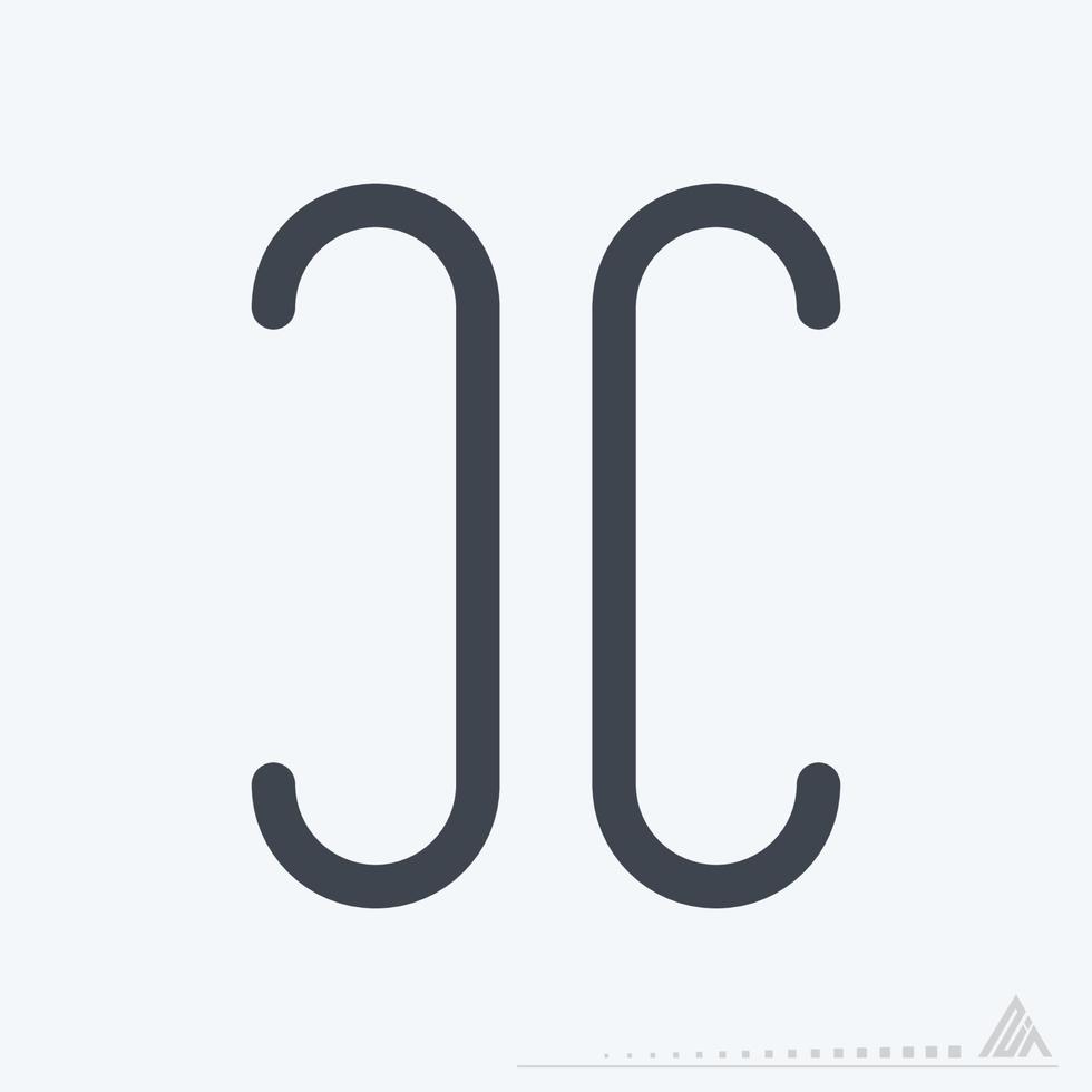 ícone de pausa - estilo de corte de linha vetor