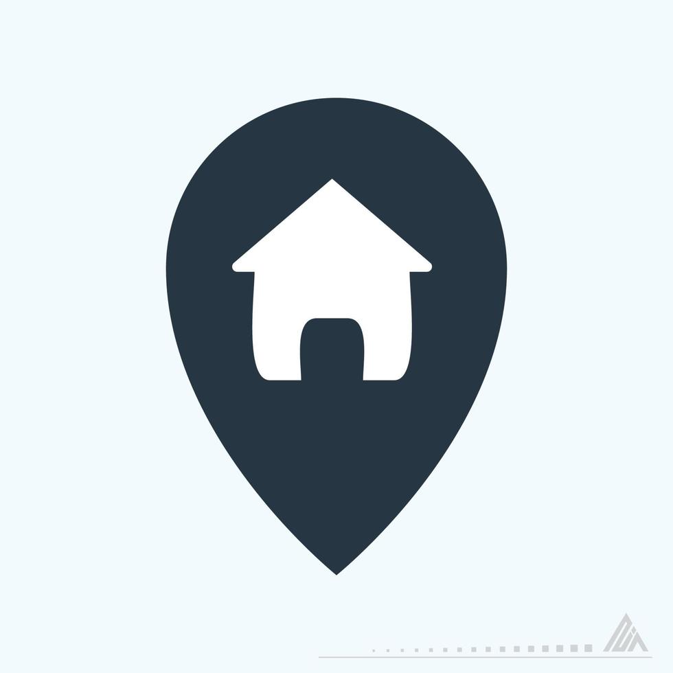 ícone gps home - estilo glifo vetor