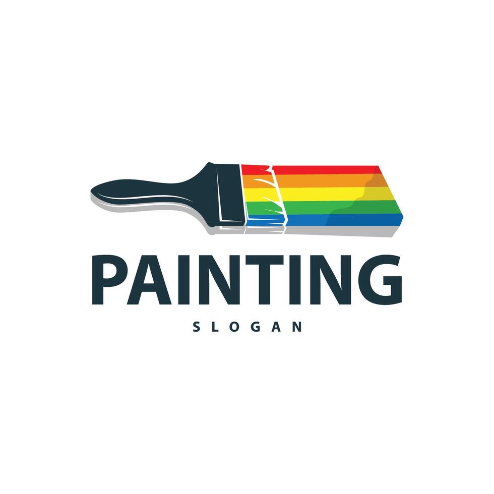 pintura logotipo simples parede pintura escova Projeto com colorida elegante vetor modelo