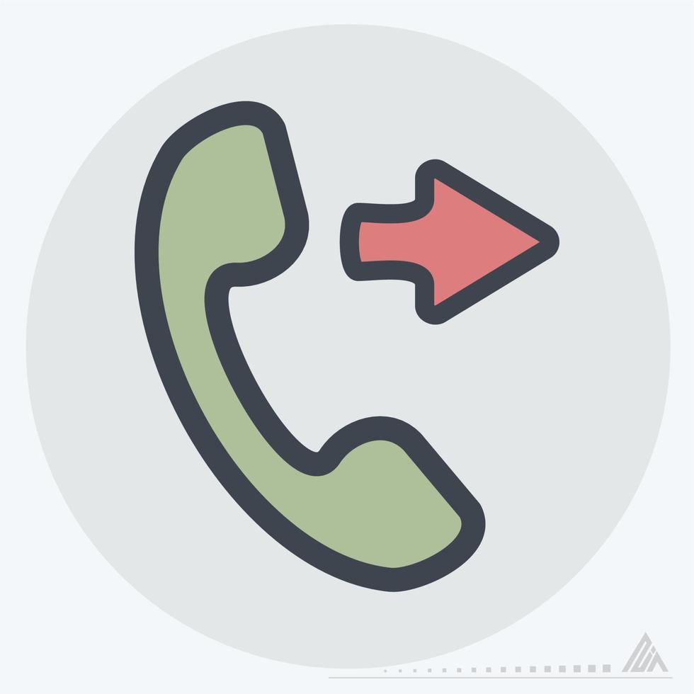 ícone de telefone de saída - estilo companheiro de cor vetor