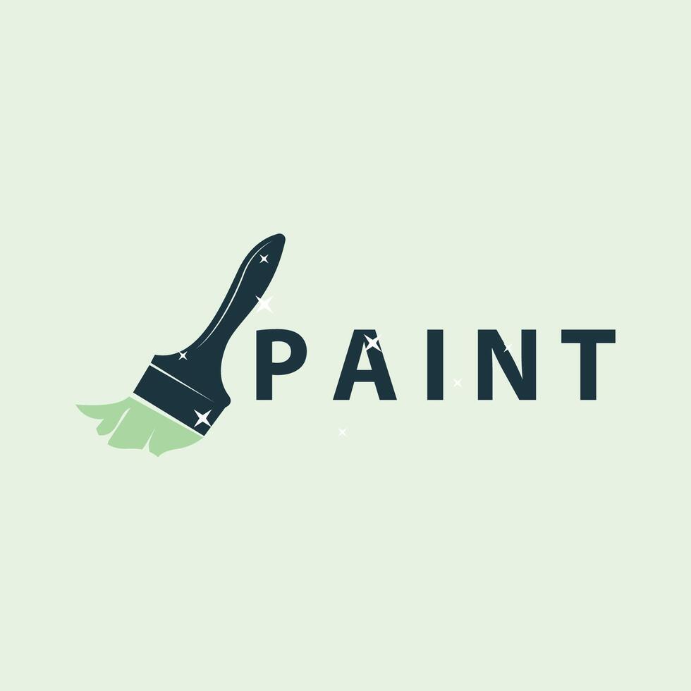 pintura logotipo simples parede pintura escova Projeto com colorida elegante vetor modelo