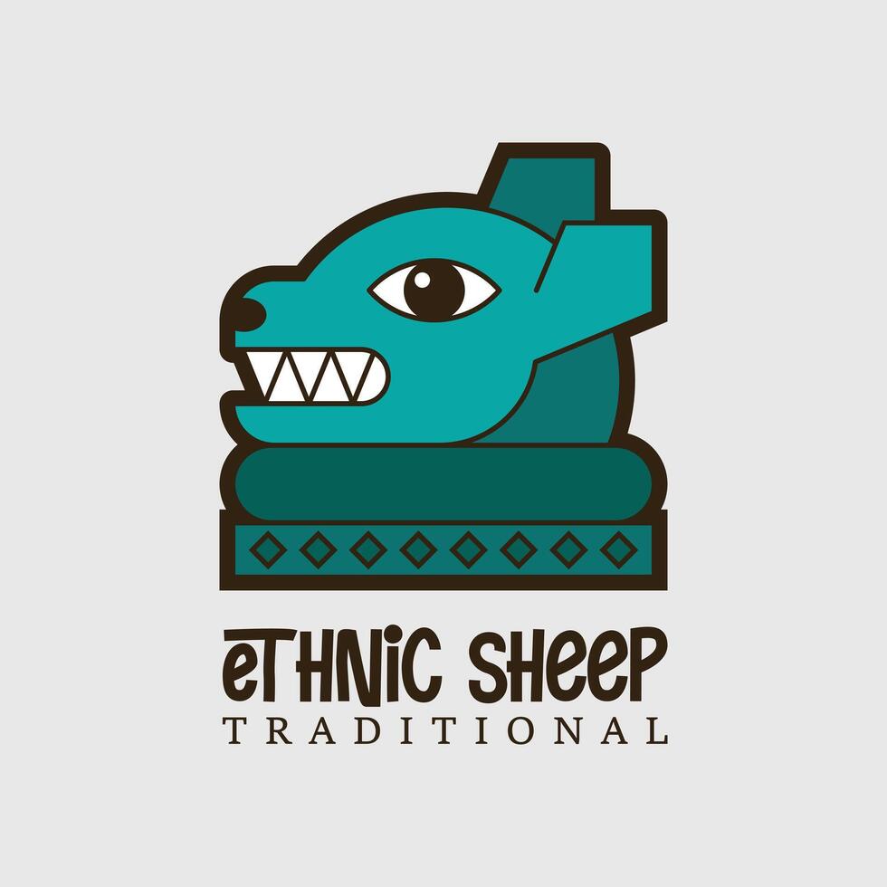 tradicional étnico ovelha Projeto logotipo. logotipo modelo vetor