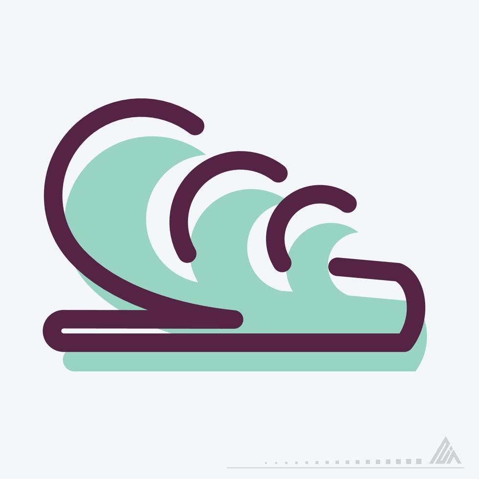 ícone de onda de água - mbe syle vetor