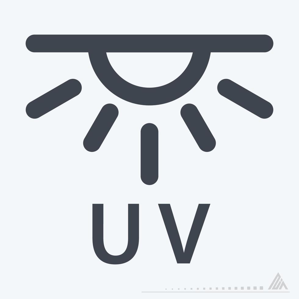 ícone de raios ultravioleta - estilo glifo vetor