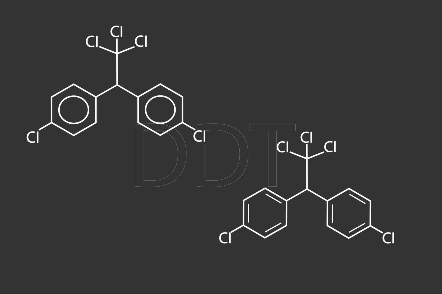 ddt molecular esquelético químico Fórmula vetor