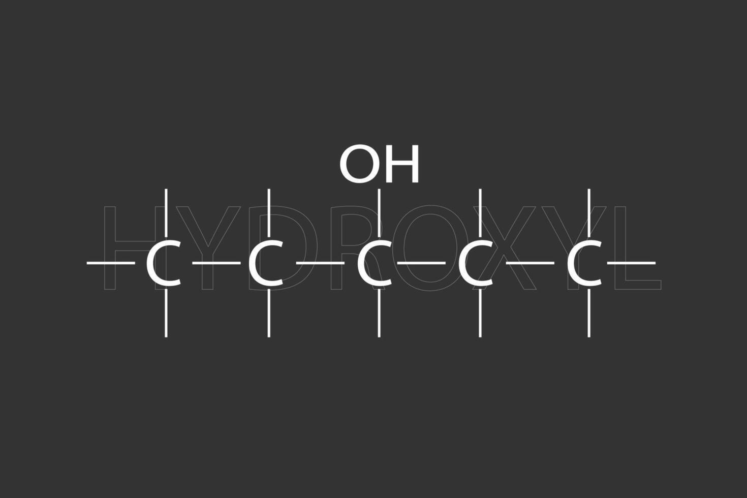 hidroxila molecular esquelético químico Fórmula vetor