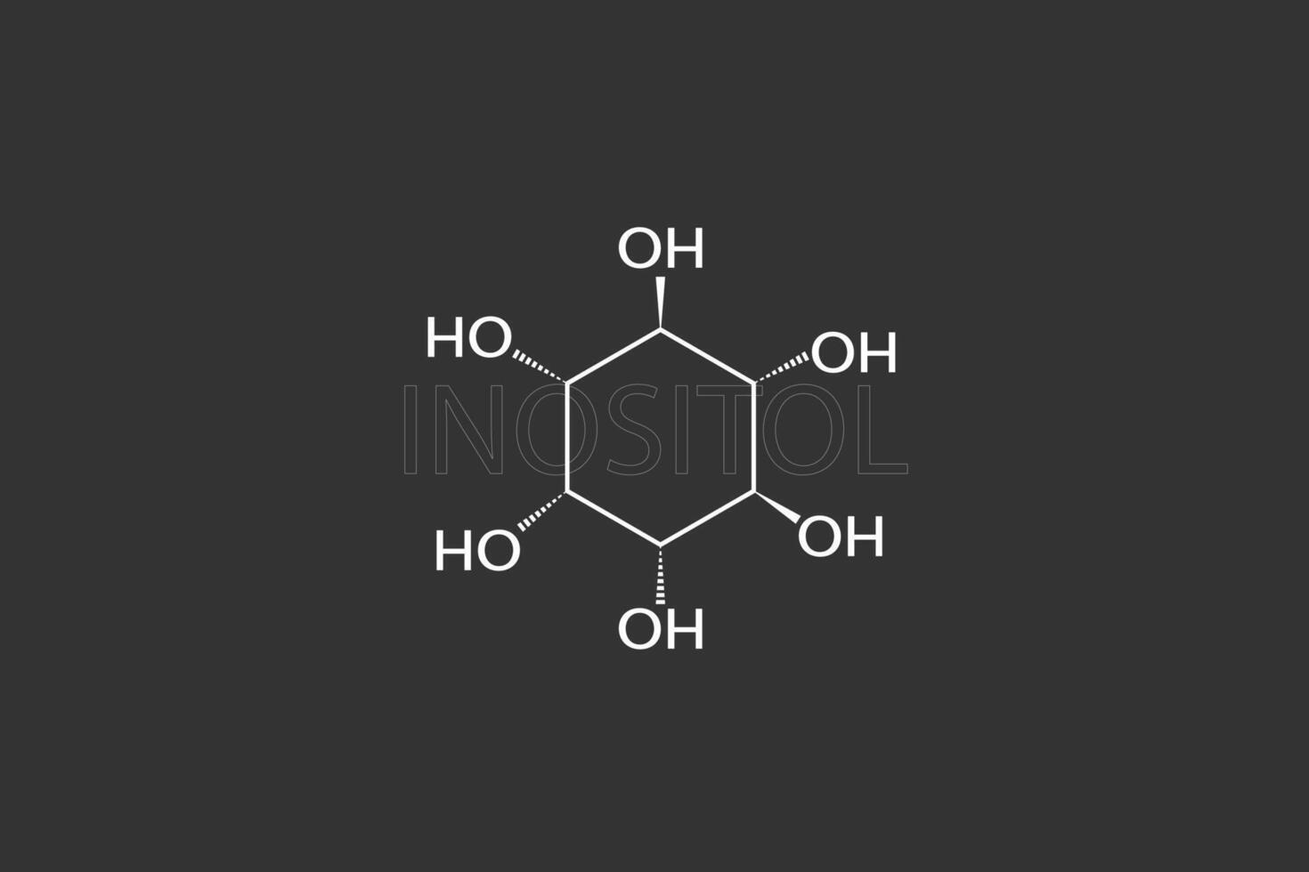 inositol molecular esquelético químico Fórmula vetor