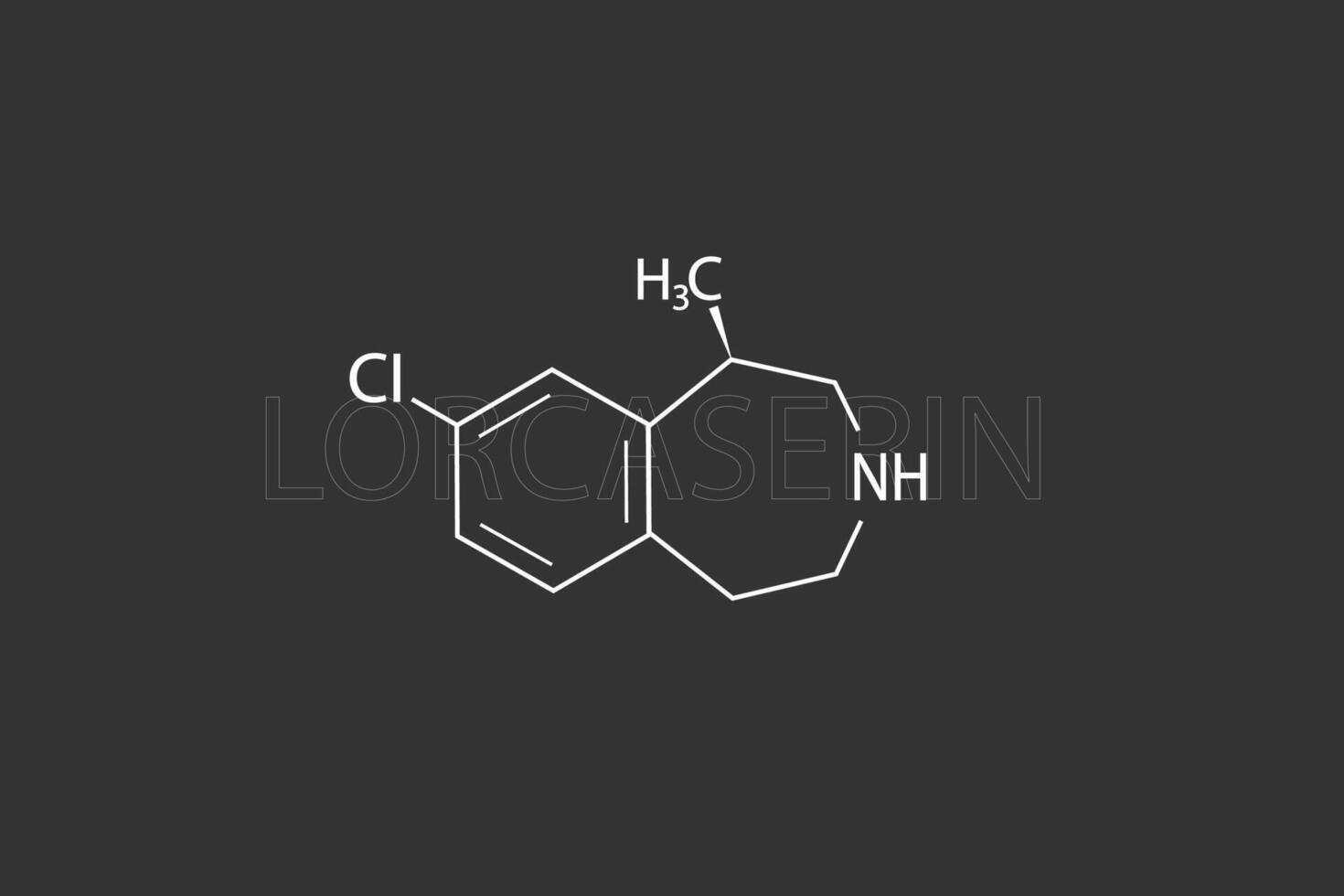 lorcaserina molecular esquelético químico Fórmula vetor