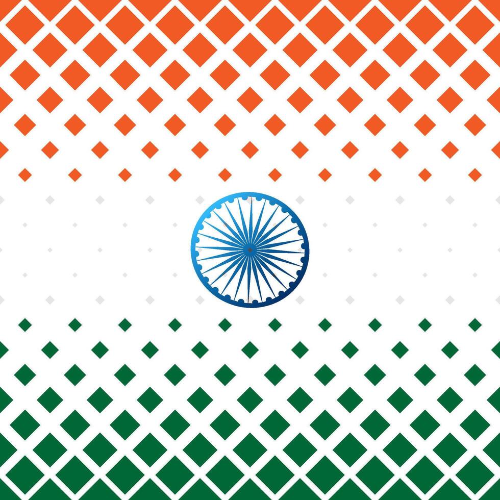 indiano bandeira com diamante quadrado meio-tom. indiano independência dia e república dia vetor