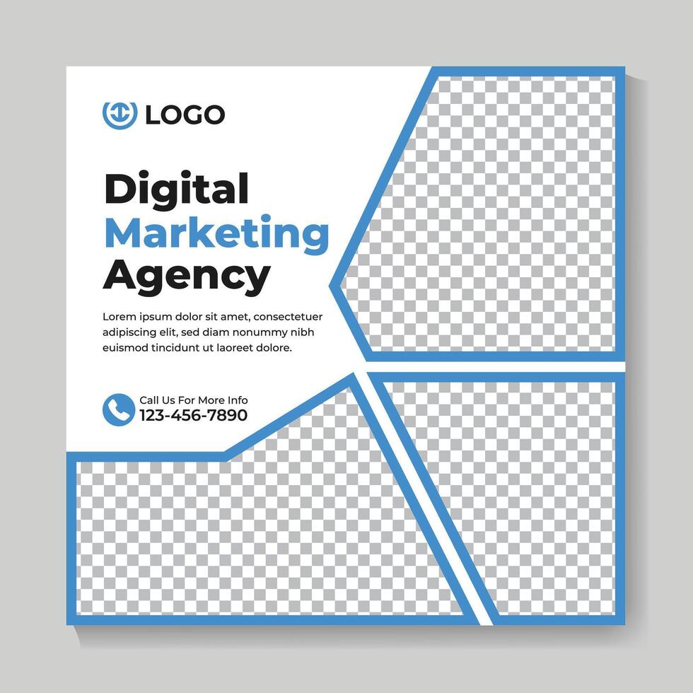 moderno digital marketing agência social meios de comunicação postar Projeto criativo o negócio quadrado rede bandeira modelo vetor