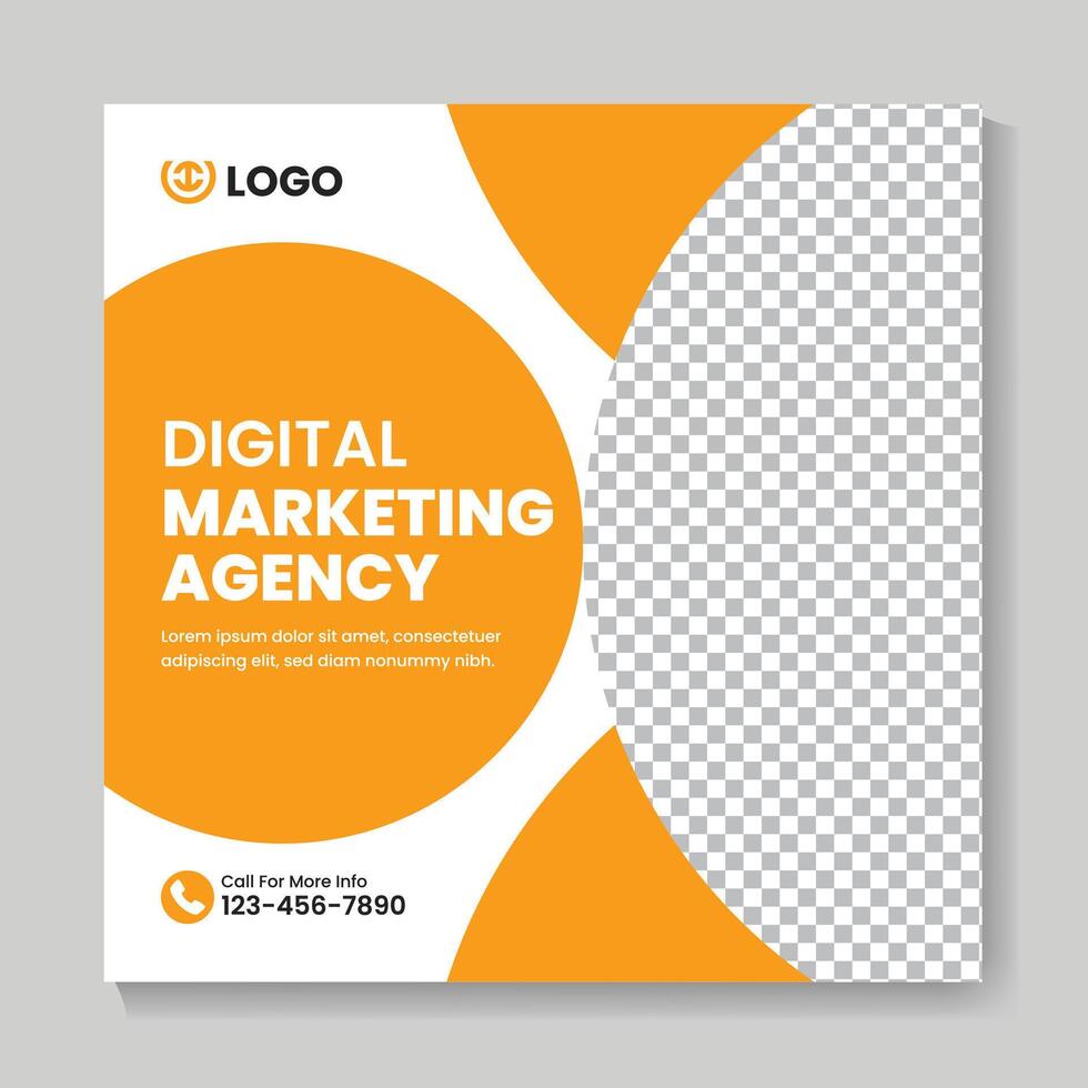 modelo de design de postagem de mídia social de agência de marketing digital corporativa vetor