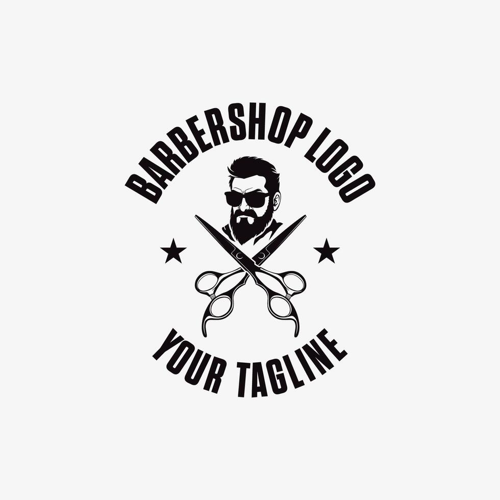 vetor logotipo vintage homem barbearia