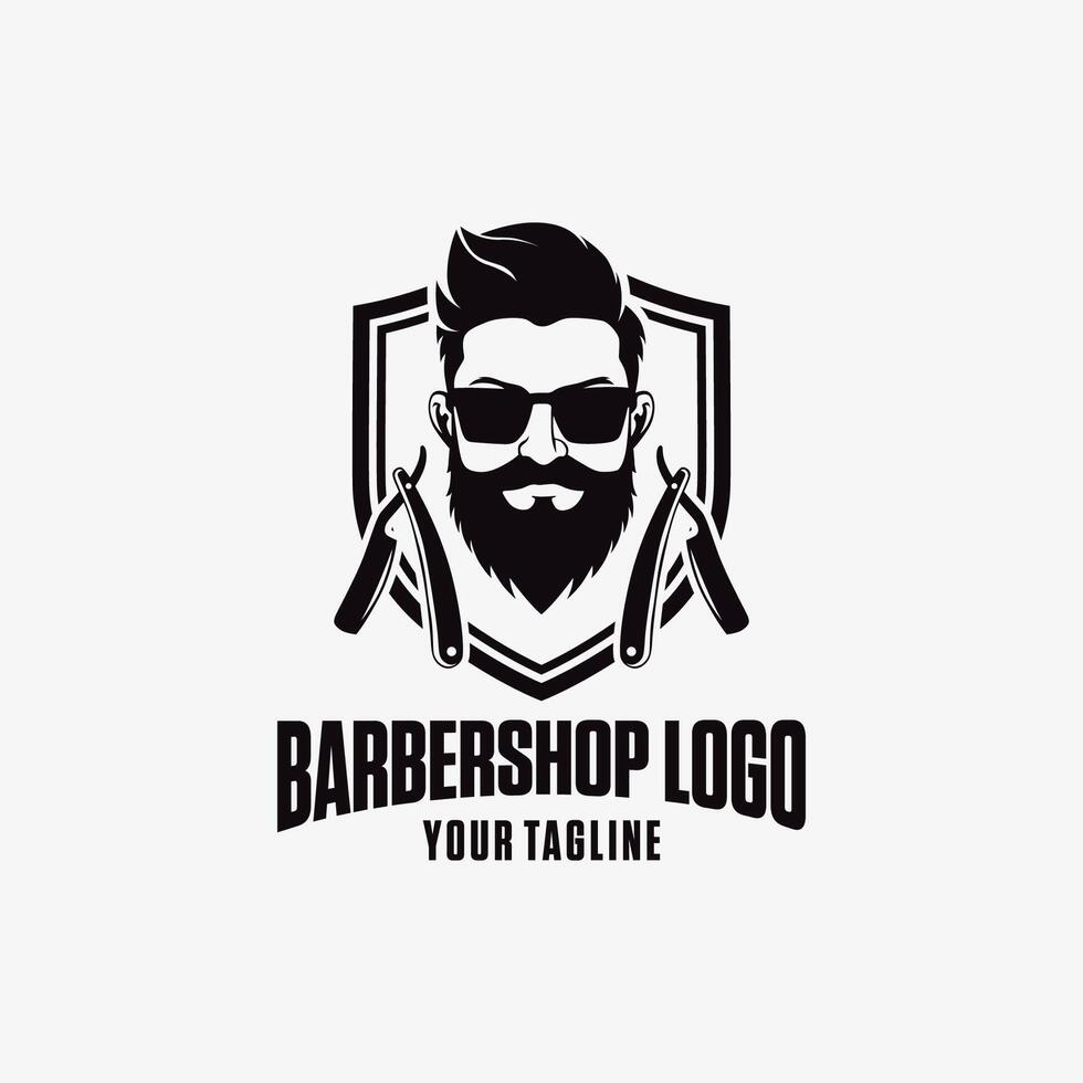 vetor logotipo vintage homem barbearia