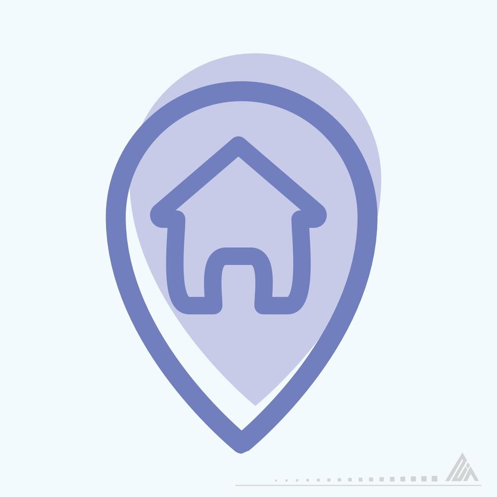 ícone gps home - estilo dois tons vetor