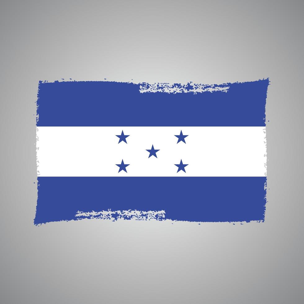 bandeira de honduras com pincel pintado de aquarela vetor