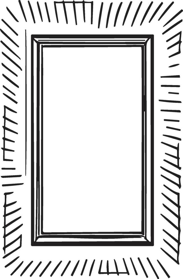 rabisco quadro, Armação ou crachá dentro rabisco ou desenho animado estilo vetor